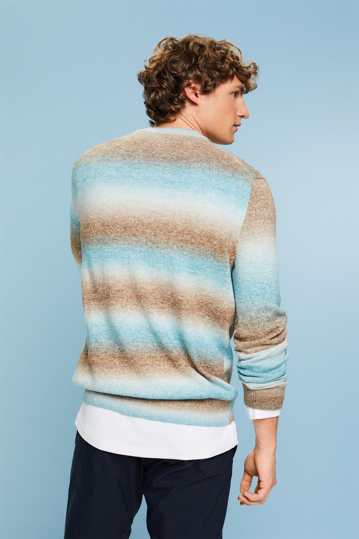 Gradient Stripe Crewneck Sweater, DARK TURQUOISE, detail image number 2
