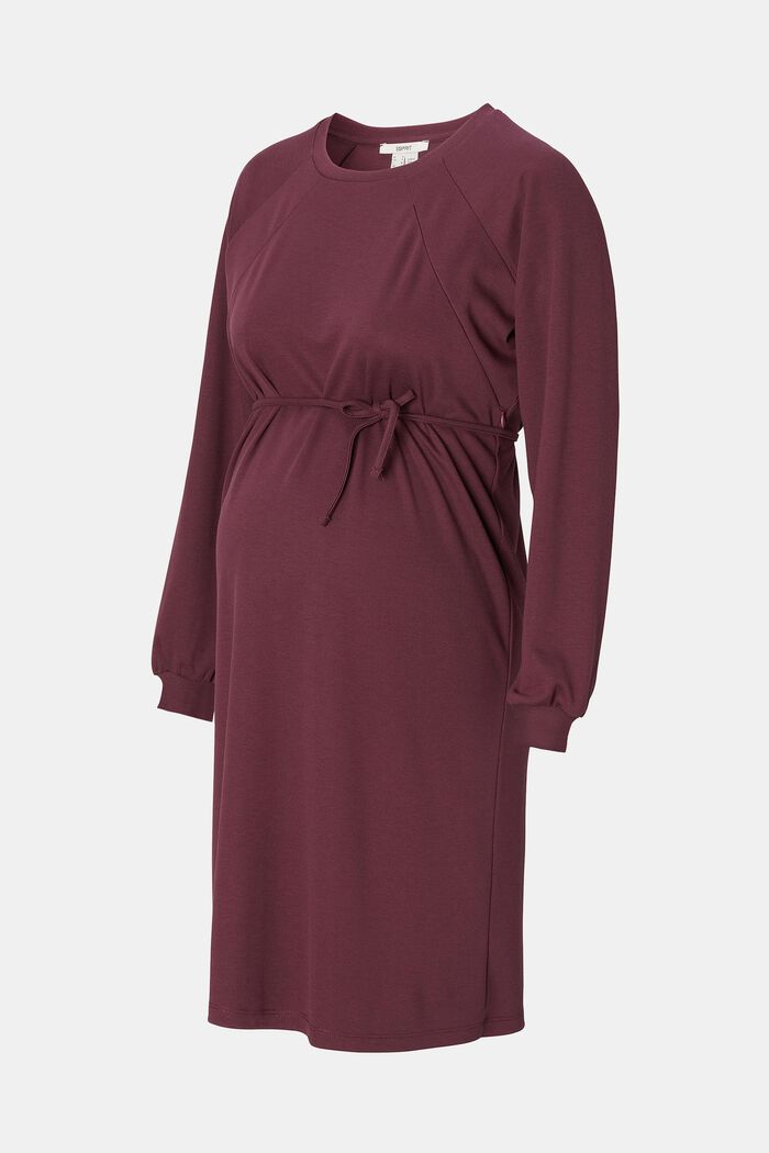 Jersey dress with nursing function, PLUM BROWN, detail image number 6