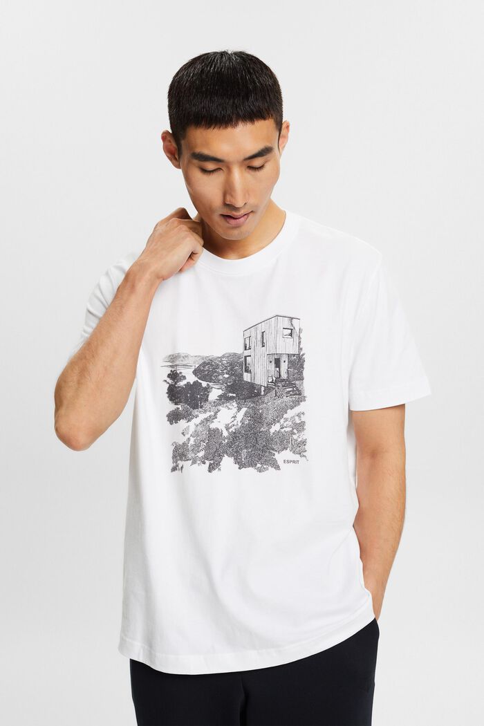 Printed Graphic T-Shirt, WHITE, detail image number 1
