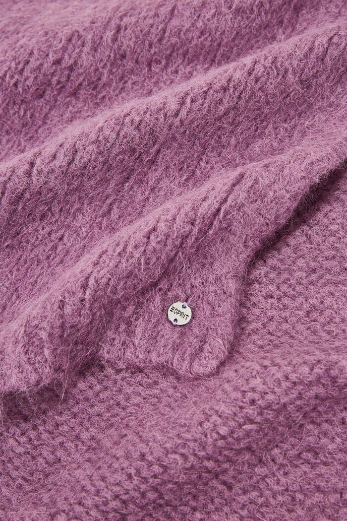 Alpaca/wool blend: fluffy scarf, DARK LAVENDER, detail image number 2