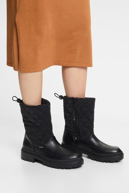 Padded Faux Leather Boots