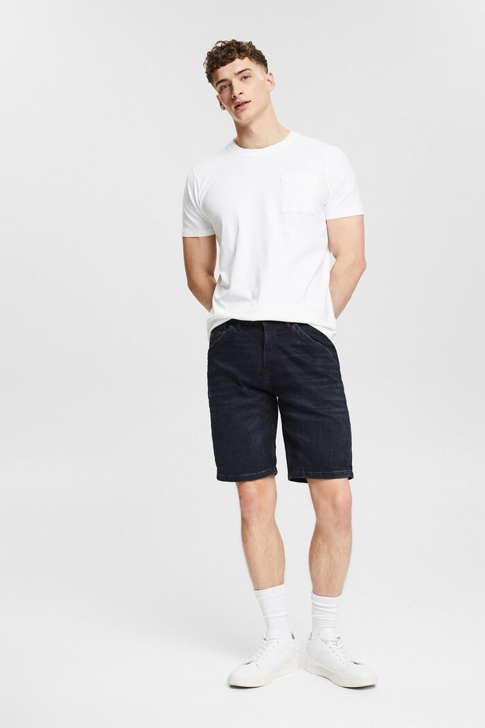 Denim shorts in cotton, BLUE BLACK, detail image number 4