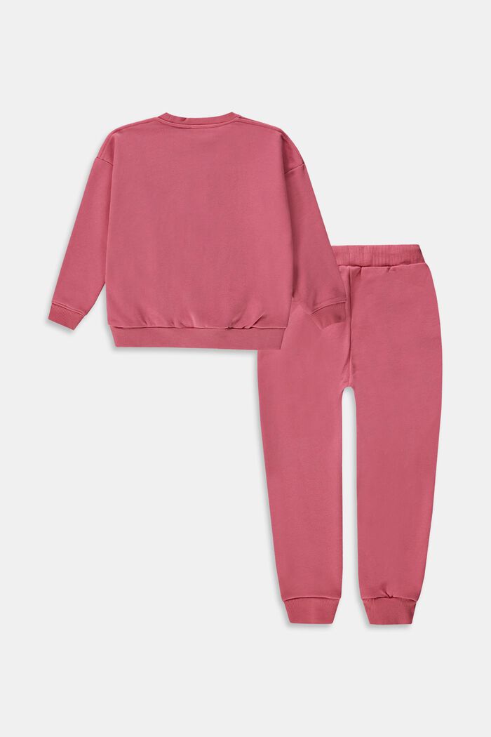 Set: sweatshirt and tracksuit bottoms, 100% cotton, CORAL, detail image number 1