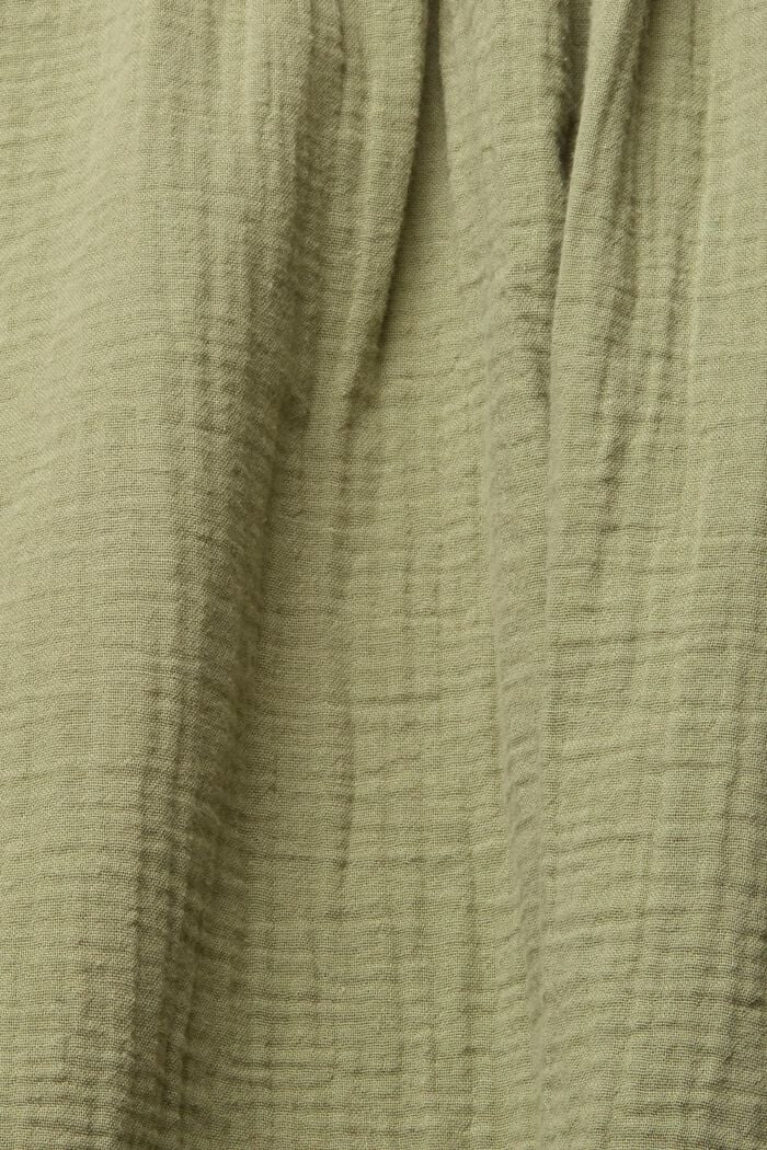 Blouse with a crinkle finish, LIGHT KHAKI, detail image number 5