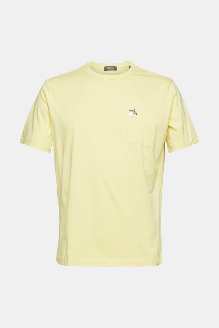 Jersey T-shirt with a small appliquéd motif, LIME YELLOW, detail image number 7