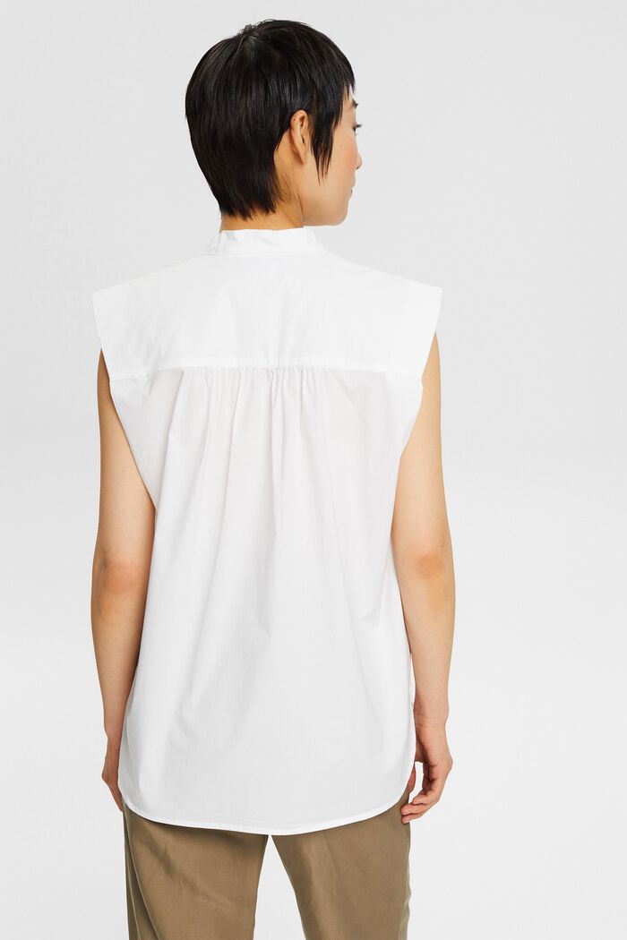 V-neck blouse , WHITE, detail image number 3