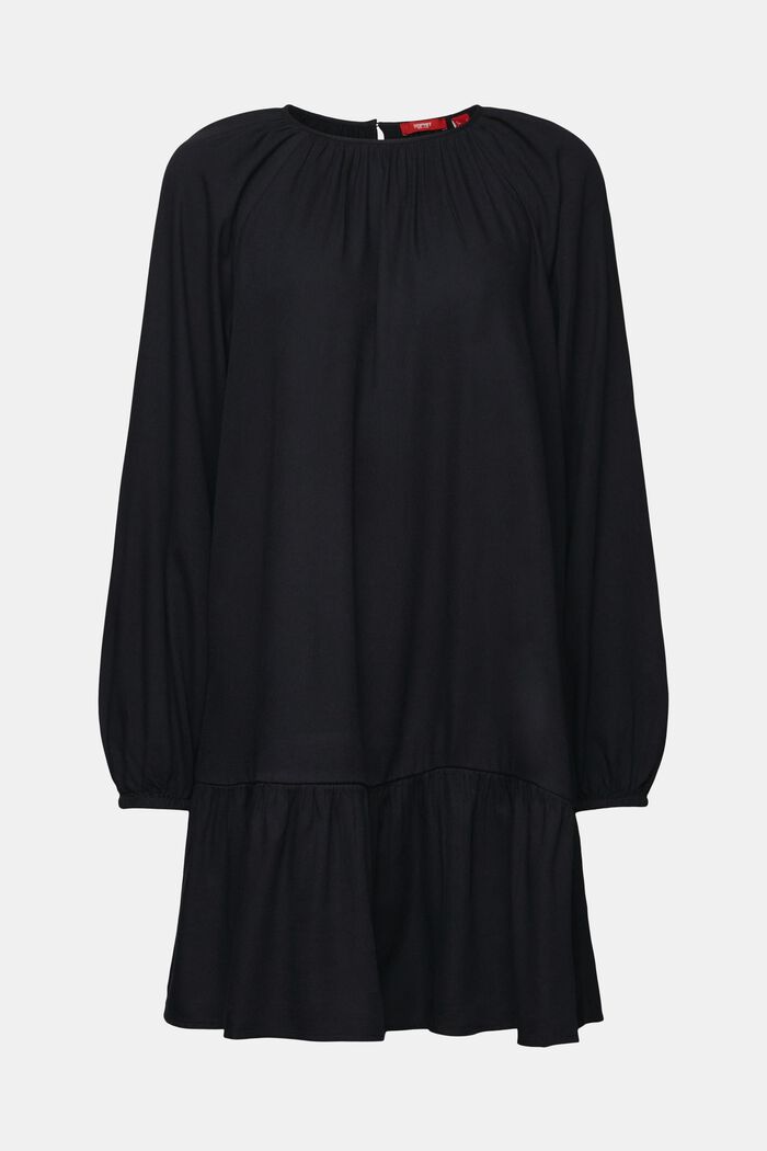 Flounced dress, cotton blend, BLACK, detail image number 7