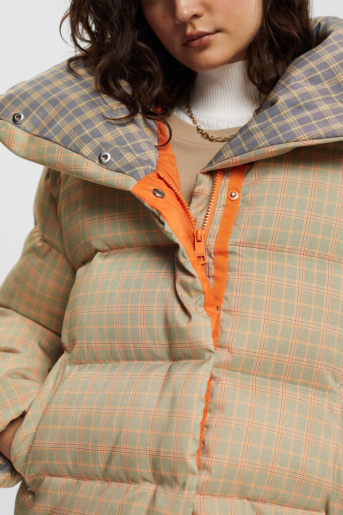 Checked puffer jacket, SAND, detail image number 0