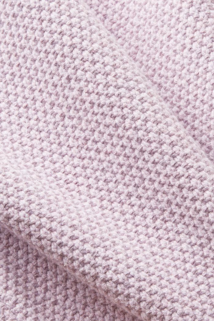 Cotton V-Neck Sweater, LILAC, detail image number 4