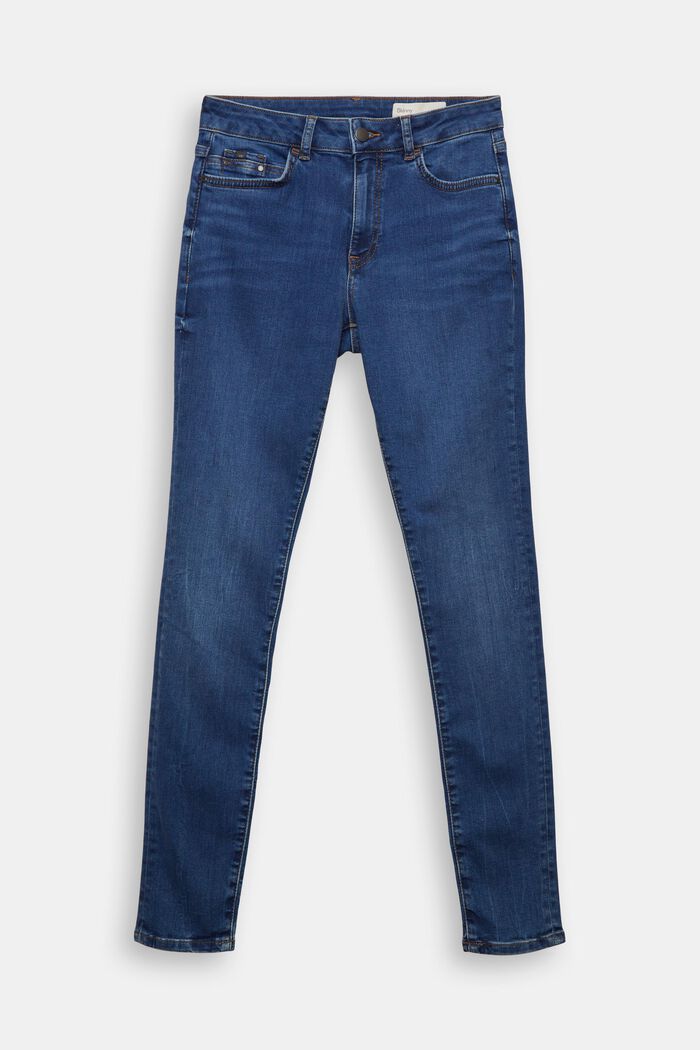 Jeans made of blended organic cotton, BLUE DARK WASHED, overview