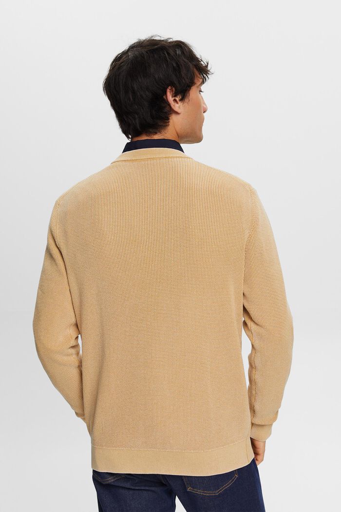 Basic crewneck jumper, 100% cotton, BEIGE, detail image number 2