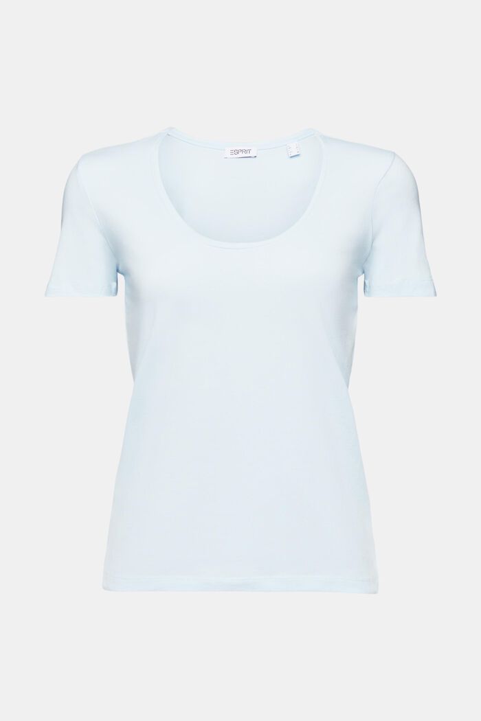 Scoop Neck T-Shirt, PASTEL BLUE, detail image number 6
