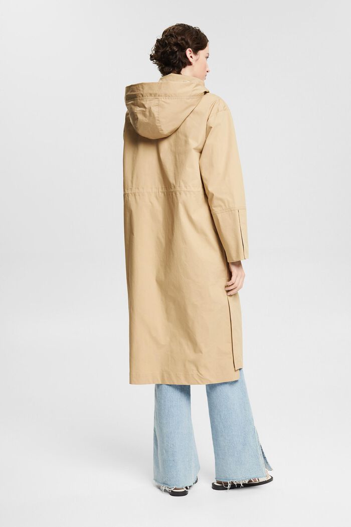Coat with a detachable hood, CAMEL, detail image number 3