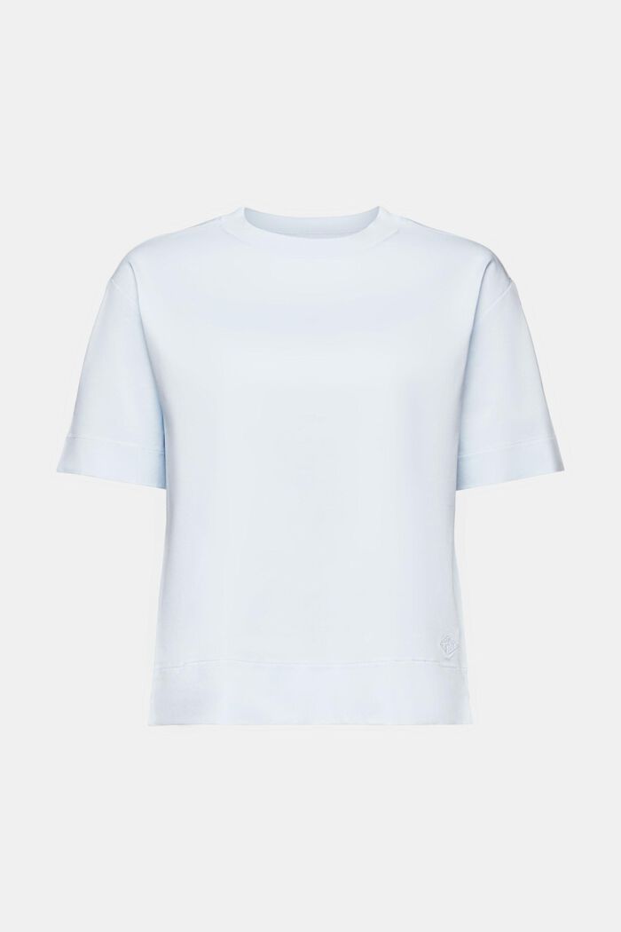 Pima Cotton Crewneck T-Shirt, PASTEL BLUE, detail image number 5