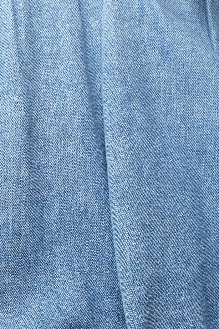 Denim skirt with waist pleats, BLUE LIGHT WASHED, detail image number 4