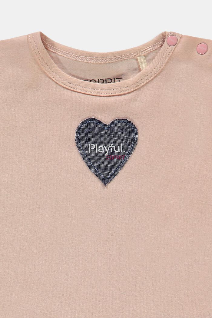 T-shirt with an appliquéd heart, organic cotton, PASTEL PINK, detail image number 2