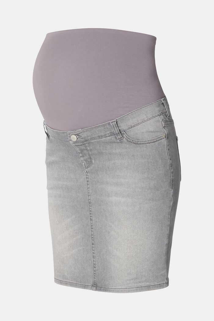 Denim skirt with over-the-bump waistband, GREY DENIM, detail image number 5