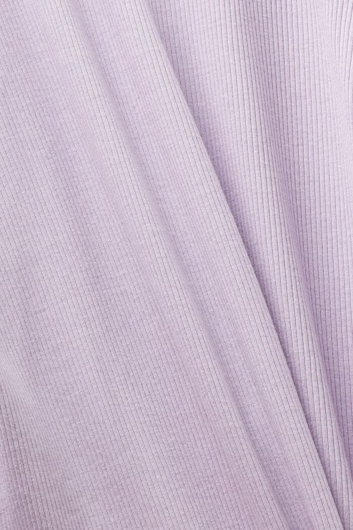 Lace Rib-Knit Jersey Top, LAVENDER, detail image number 5