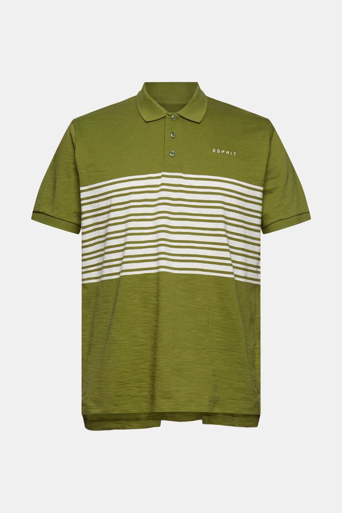 Polo shirt with a striped pattern, LEAF GREEN, detail image number 5