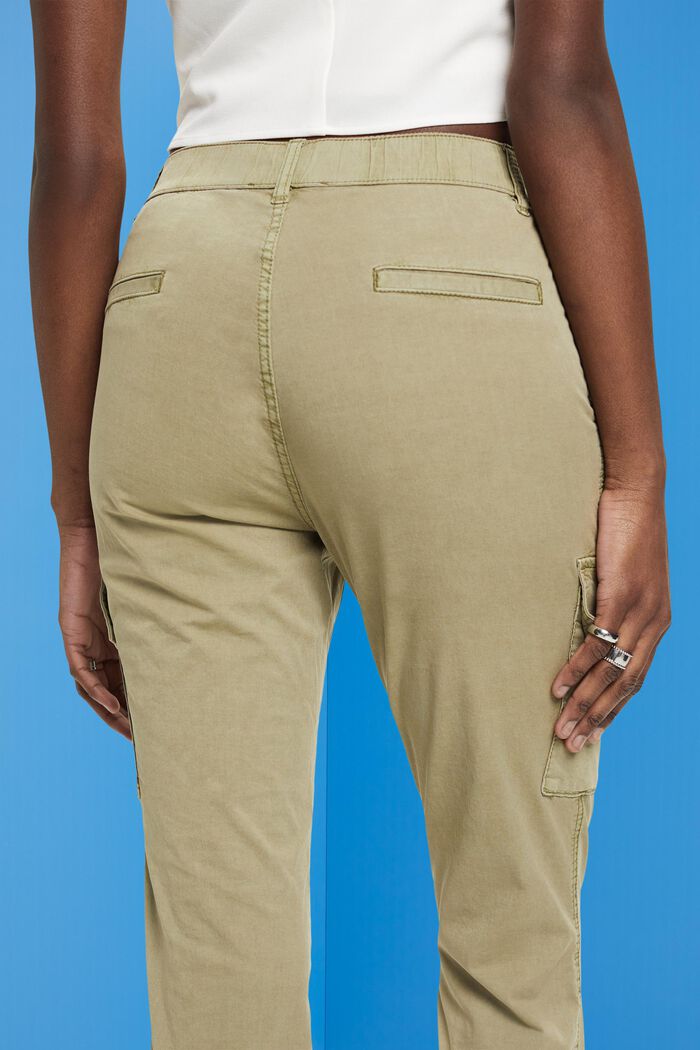 Mid-rise cargo-style trousers, LIGHT KHAKI, detail image number 4
