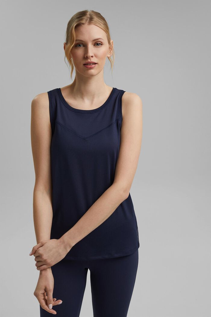 Recycled: active top with E-DRY, NAVY, overview