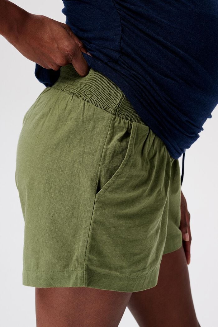 MATERNITY Under-the-Bump Shorts, OLIVE GREEN, detail image number 1