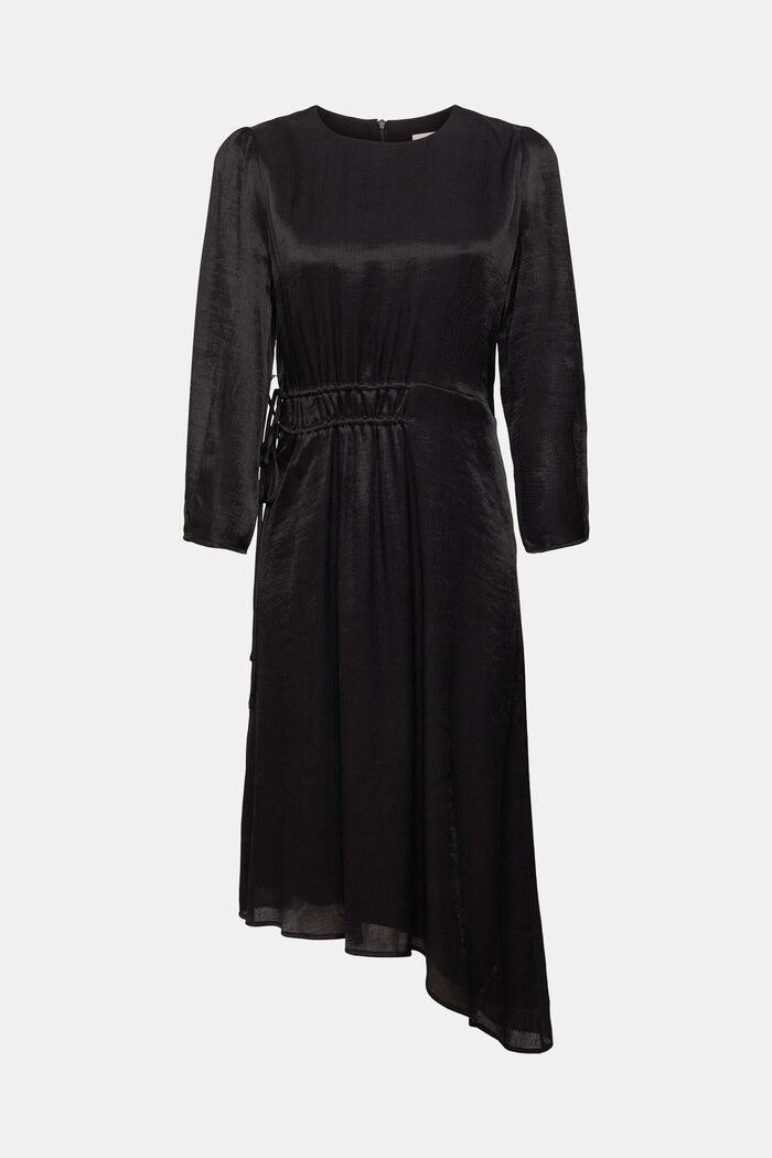 Asymmetric hem midi dress, BLACK, detail image number 2