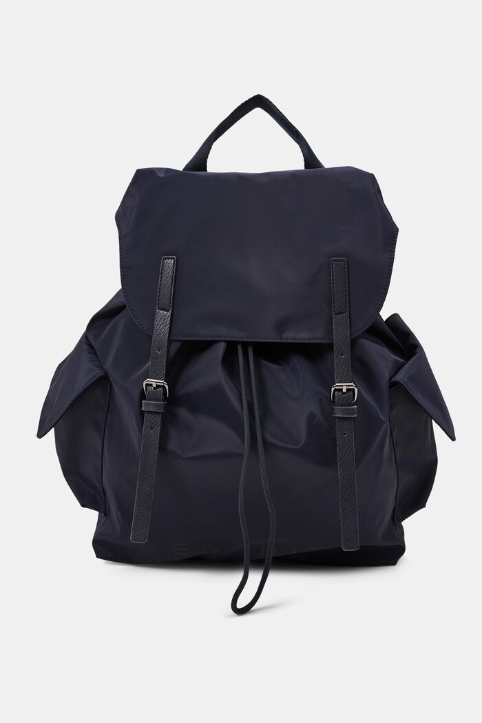 Made of recycled material: rucksack with side compartments, NAVY, detail image number 0