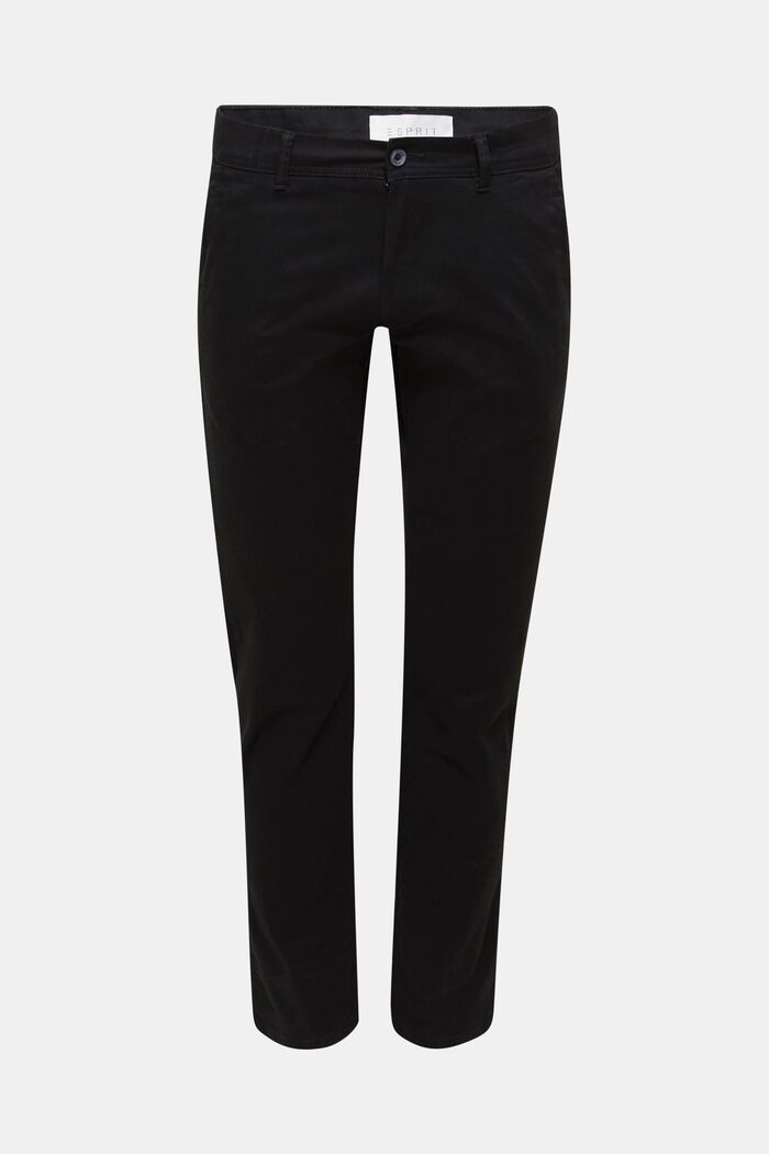 Stretch cotton chinos, BLACK, detail image number 0