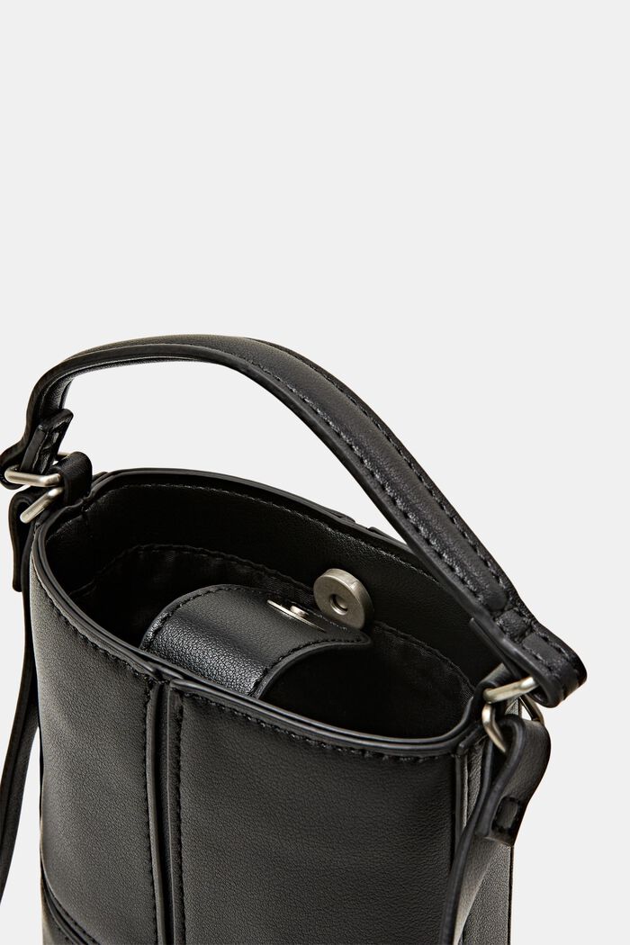 Faux Leather Phone Bag, BLACK, detail image number 3
