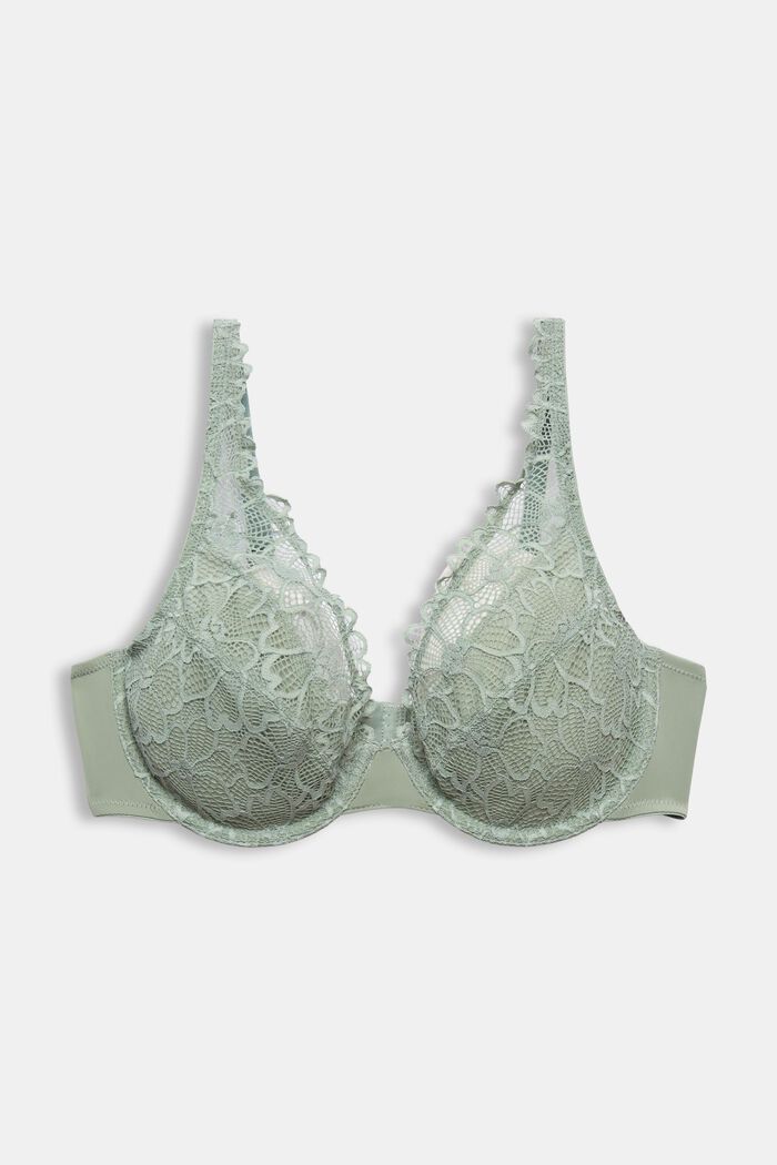 Underwire Lace Bra, DUSTY GREEN, detail image number 4