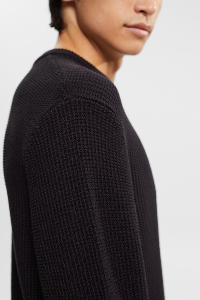 Pure cotton jumper, BLACK, detail image number 0
