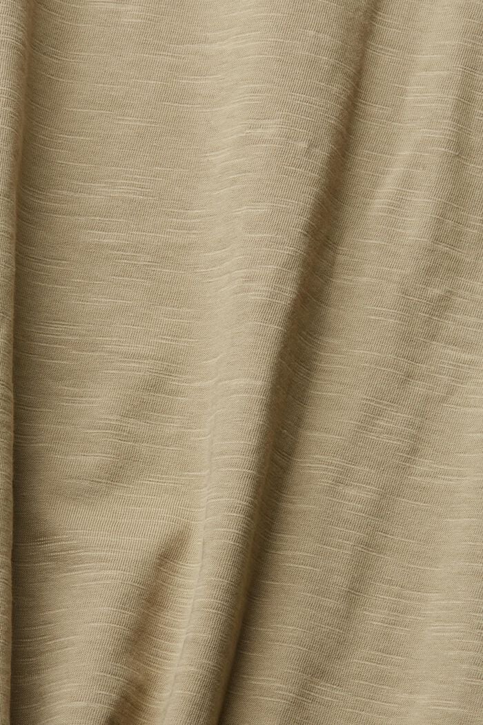 Long sleeve cotton top, PALE KHAKI, detail image number 5