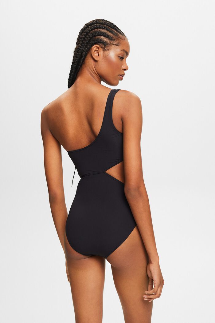 One-Shoulder Cutout Swimsuit, BLACK, detail image number 3
