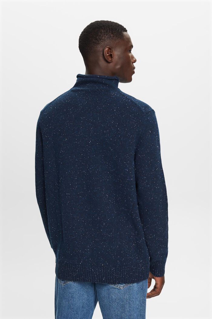 Wool-Blend Mockneck Sweater, PETROL BLUE, detail image number 3