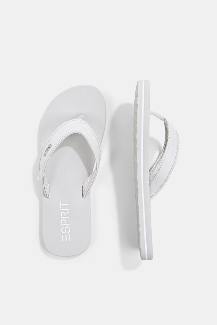 Thong sandals with fabric straps, LIGHT GREY, detail image number 1