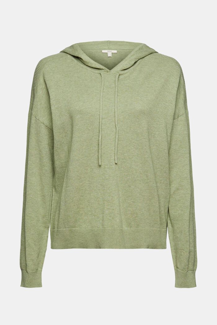 Hooded jumper, 100% cotton, LIGHT KHAKI, detail image number 2