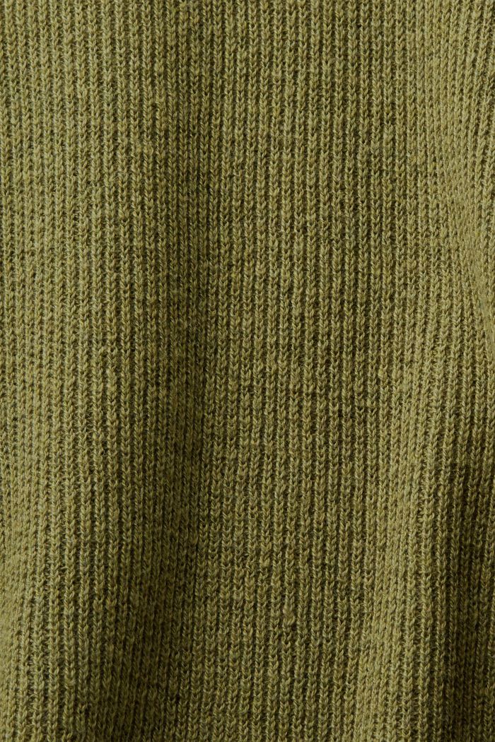 Rib-Knit Poncho, OLIVE, detail image number 3