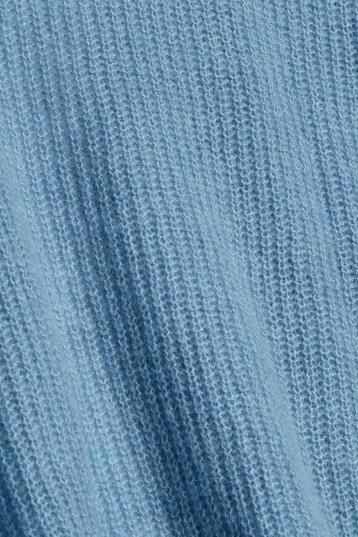Wrap cardigan in a wool and alpaca blend, BLUE LAVENDER, detail image number 4