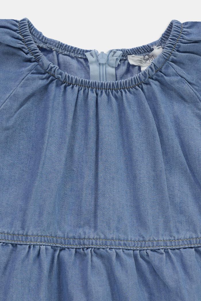 Denim dress with cap sleeves, BLUE BLEACHED, detail image number 2
