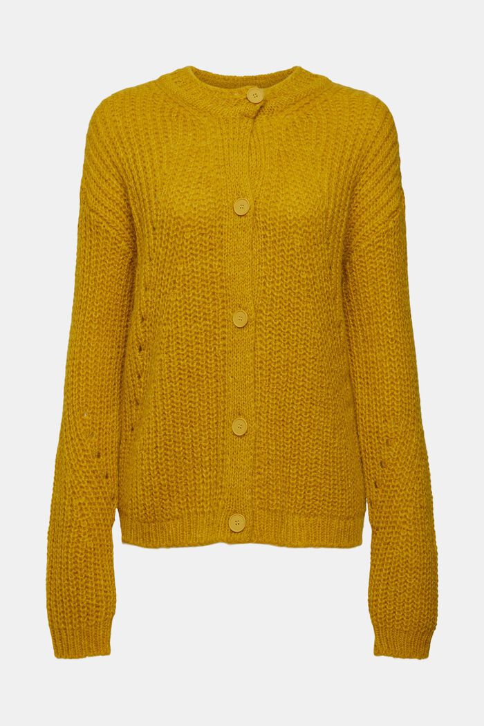 Knitted alpaca blend cardigan, DUSTY YELLOW, detail image number 2