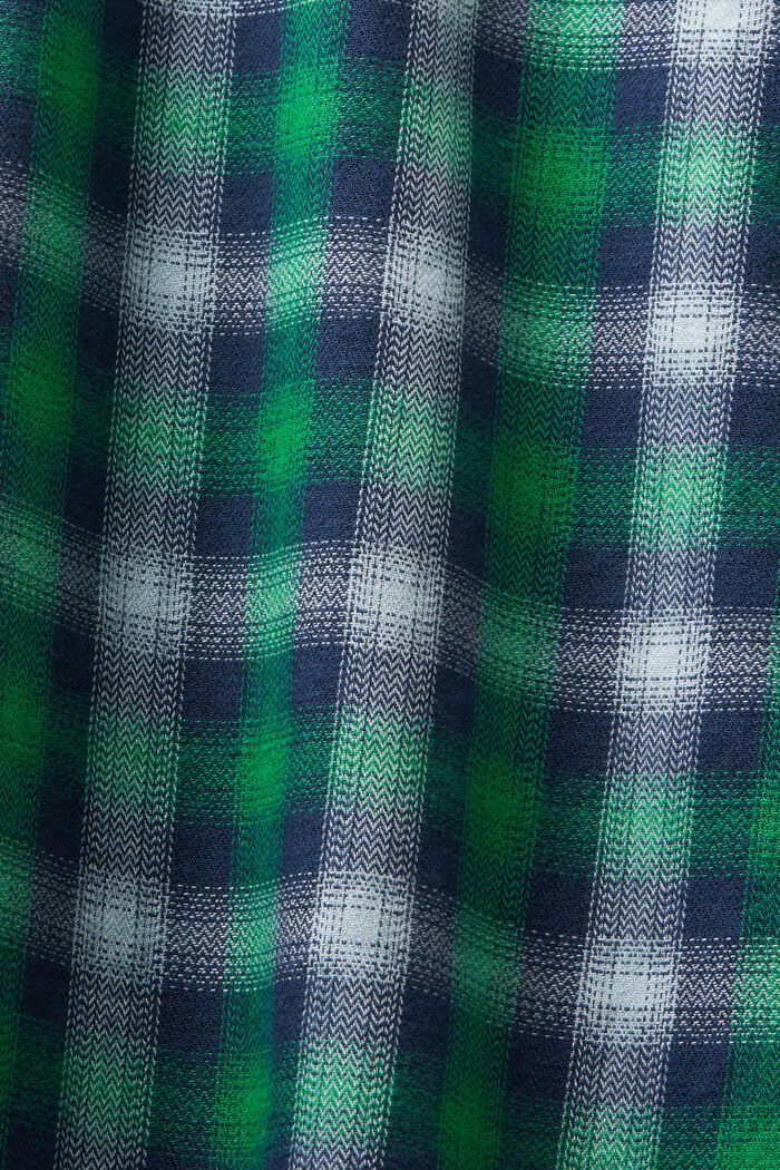 Checked Cotton Flannel Shirt, NAVY, detail image number 5