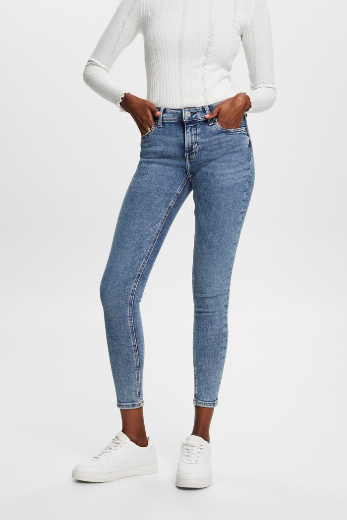 Recycled: mid-rise skinny fit stretch jeans, BLUE LIGHT WASHED, detail image number 0