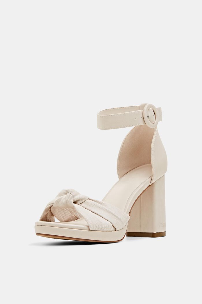 Sandal with block heel, OFF WHITE, detail image number 2