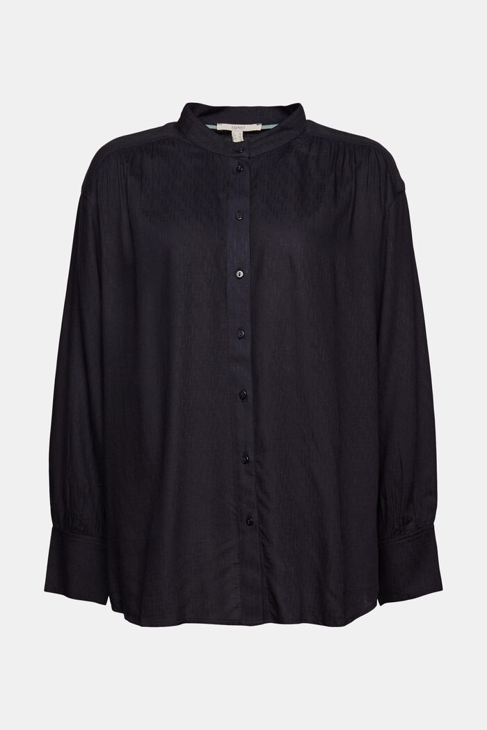 Textured pattern blouse, LENZING™ ECOVERO™, BLACK, detail image number 5