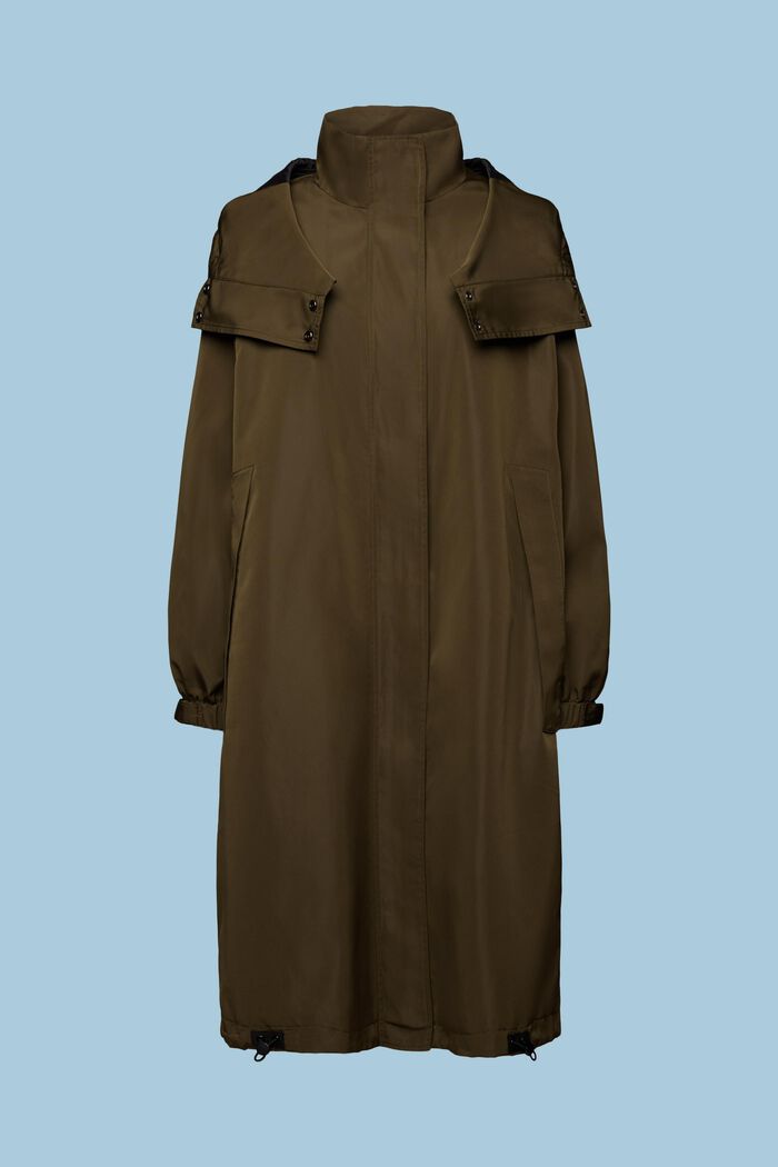 Detachable Hooded Coat, KHAKI GREEN, detail image number 7