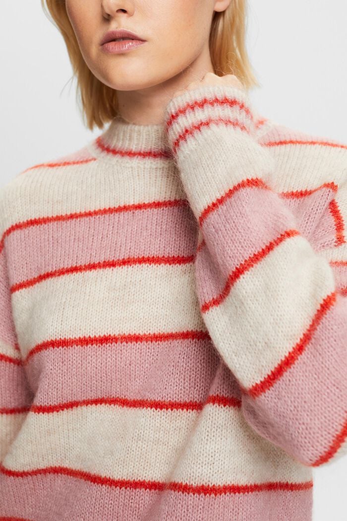 Wool-Mohair Blend Sweater, CREAM BEIGE, detail image number 2