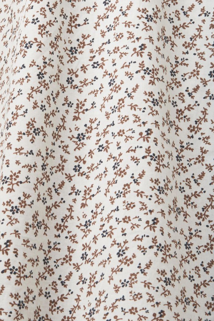 Patterned slim fit cotton shirt, OFF WHITE, detail image number 4