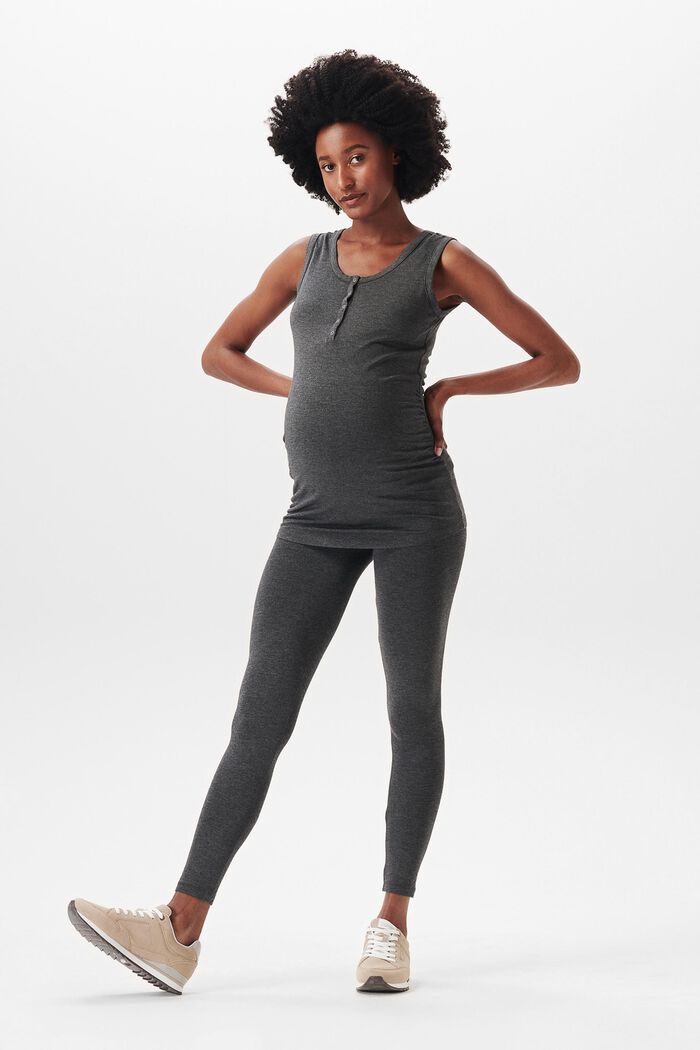 Leggings with an over-bump waistband, CHARCOAL GREY, detail image number 0