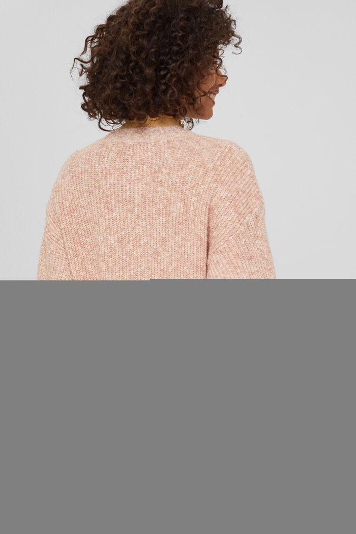 Melange knitted jumper, organic cotton blend, LIGHT RED, detail image number 3